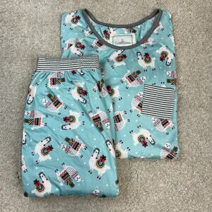 Cuddl Duds Pajama/Lounge Long Sleeve Shirt Pants Set Holiday Llamas Size XS